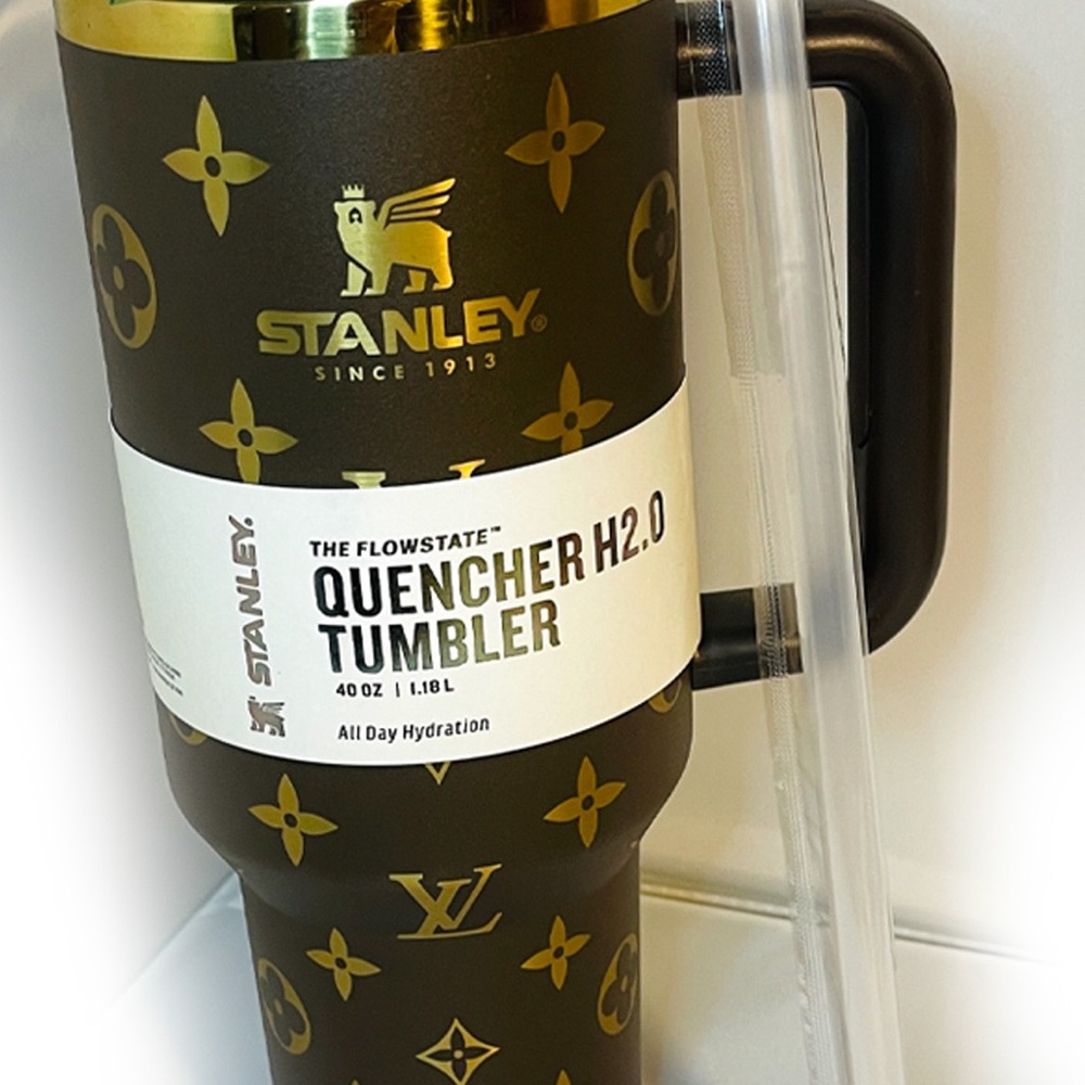 Stanley Louis Vuitton Unique Collaboration 40oz Brown & Gold Tumbler - Picture 3 of 8